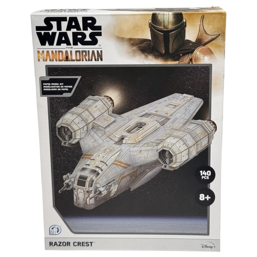 Star Wars Razor Crest 3D Model Puzzle Kit 140 Pcs 4D Cityscape W/ Display Stand
